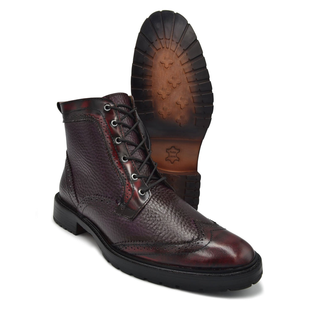 Botín Boston Brogue Camaleón Vino