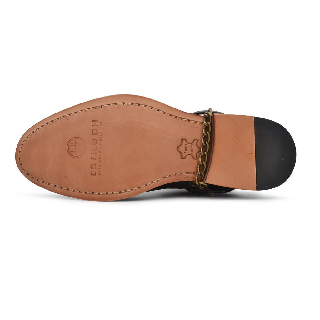Bota Botín Café Piel Genuina Con Arnés Desmontable marca estilo dh