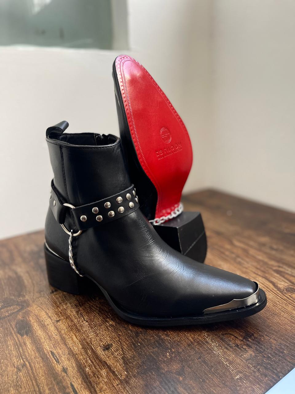 Bota Cowboy Premium Negro Skinny