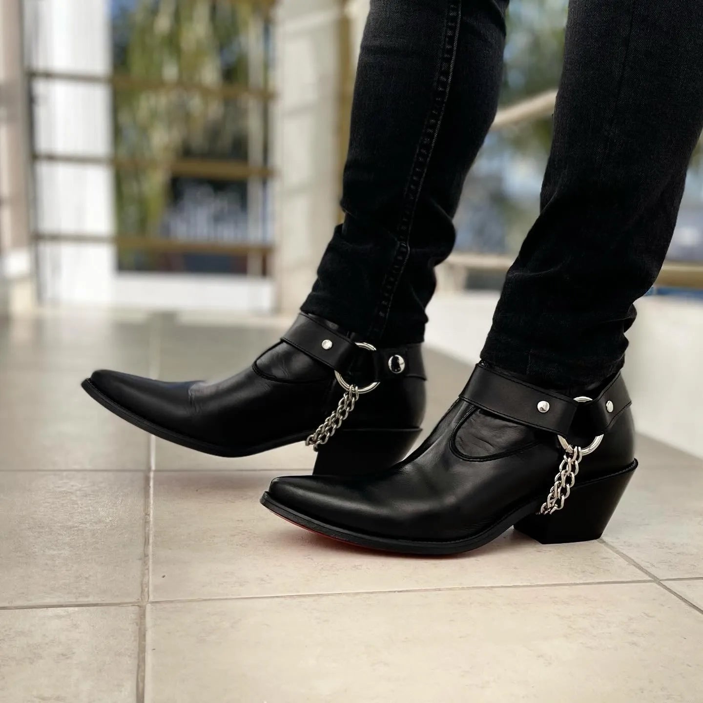 Bota Cowboy Negro Skinny