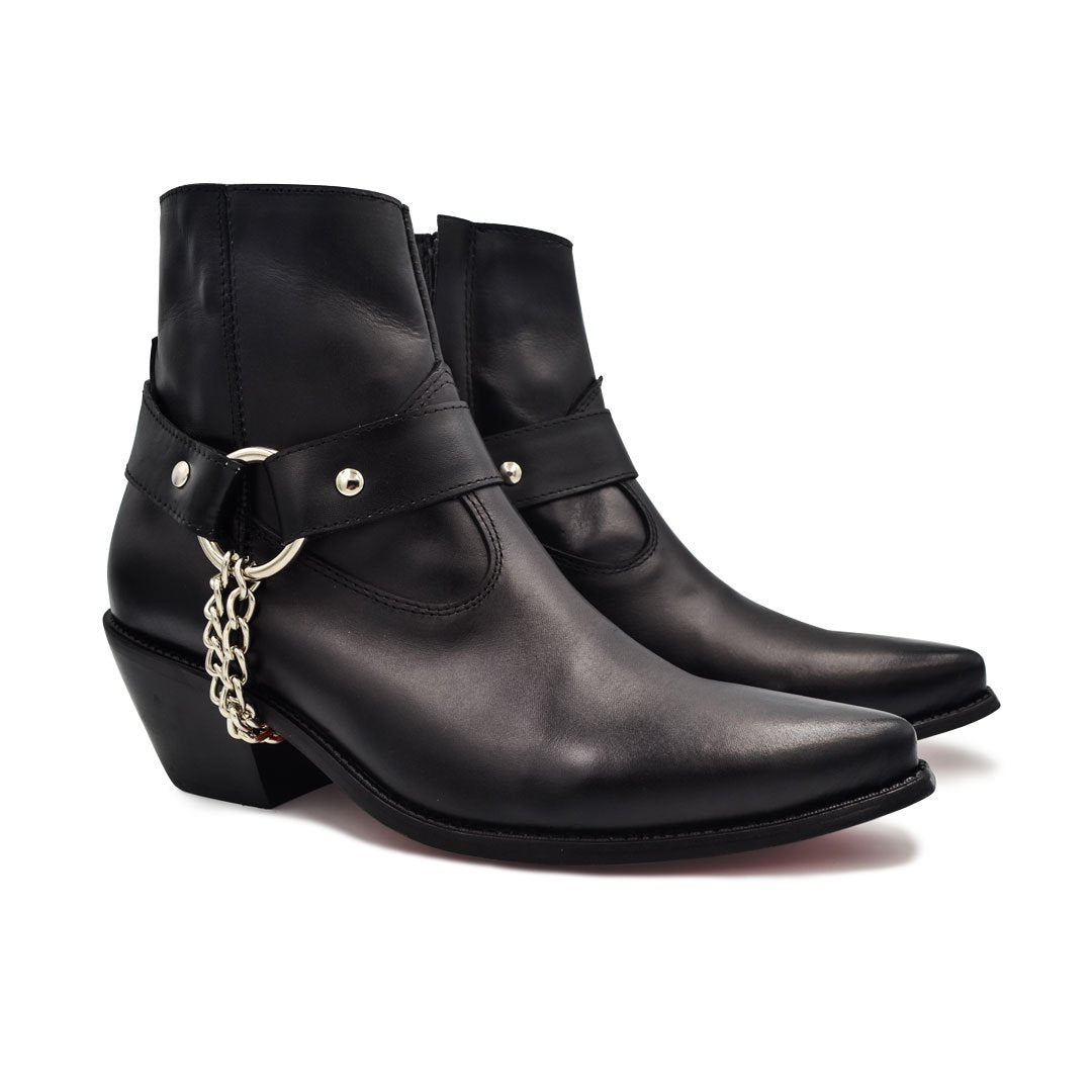 Botas Tacon Cubano color negro Premium Tipo Saint Cowboy DH