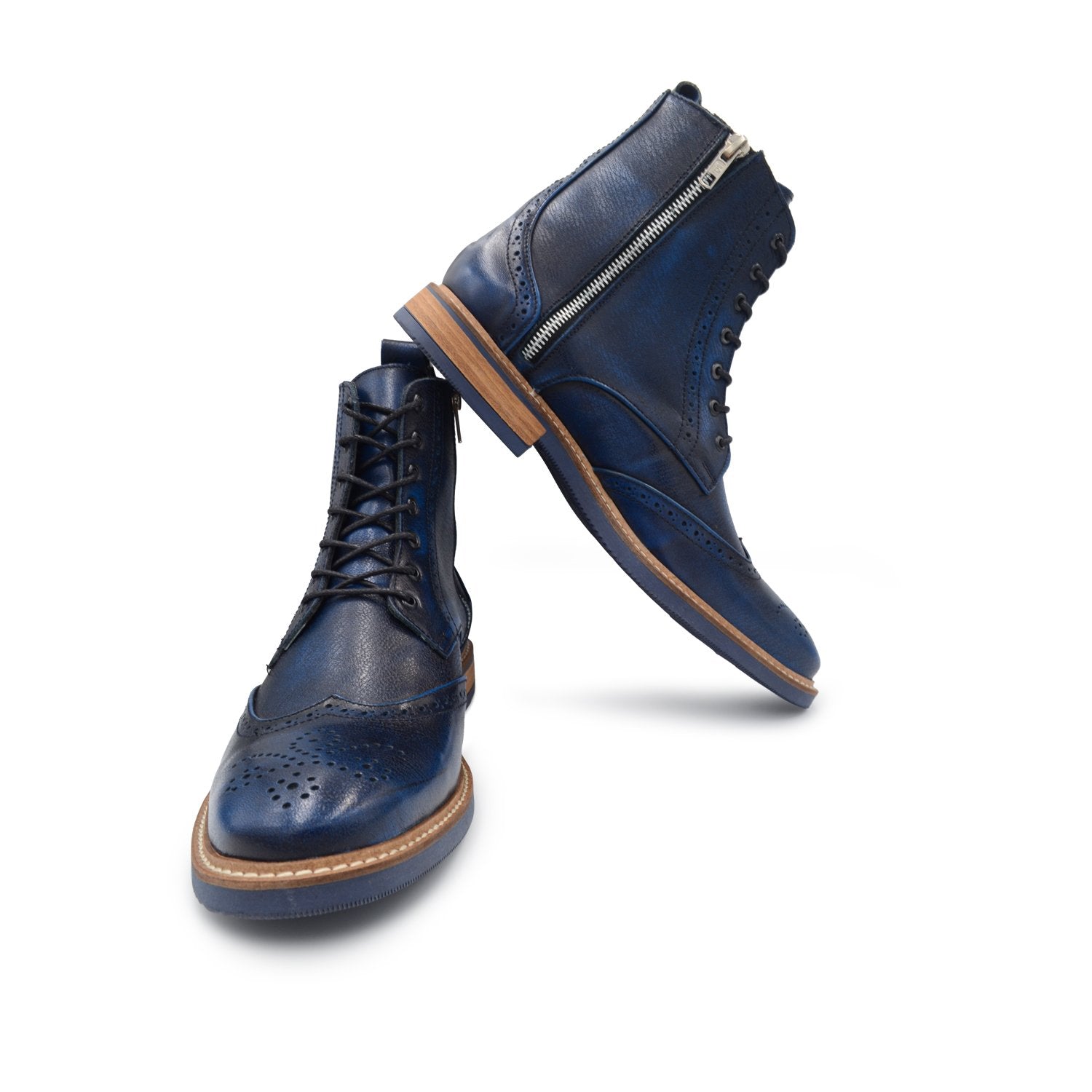 Botín Brogue Azul