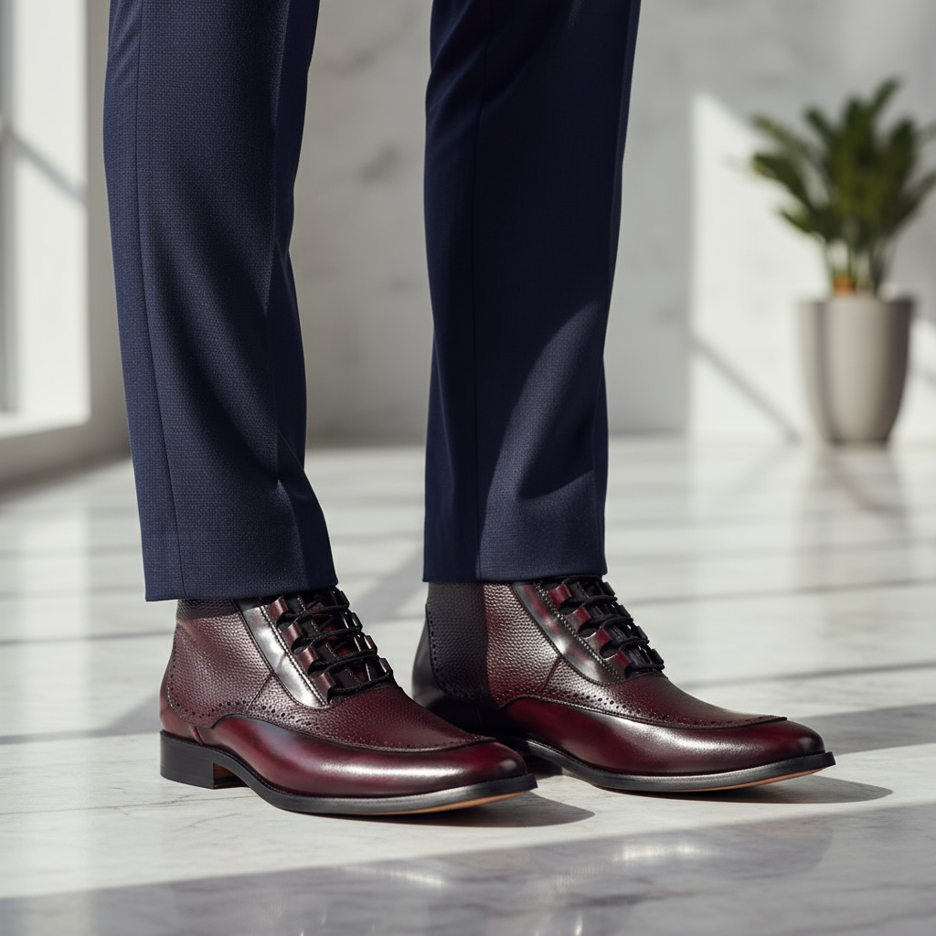 Botín Brogue Color Vino Camaleón