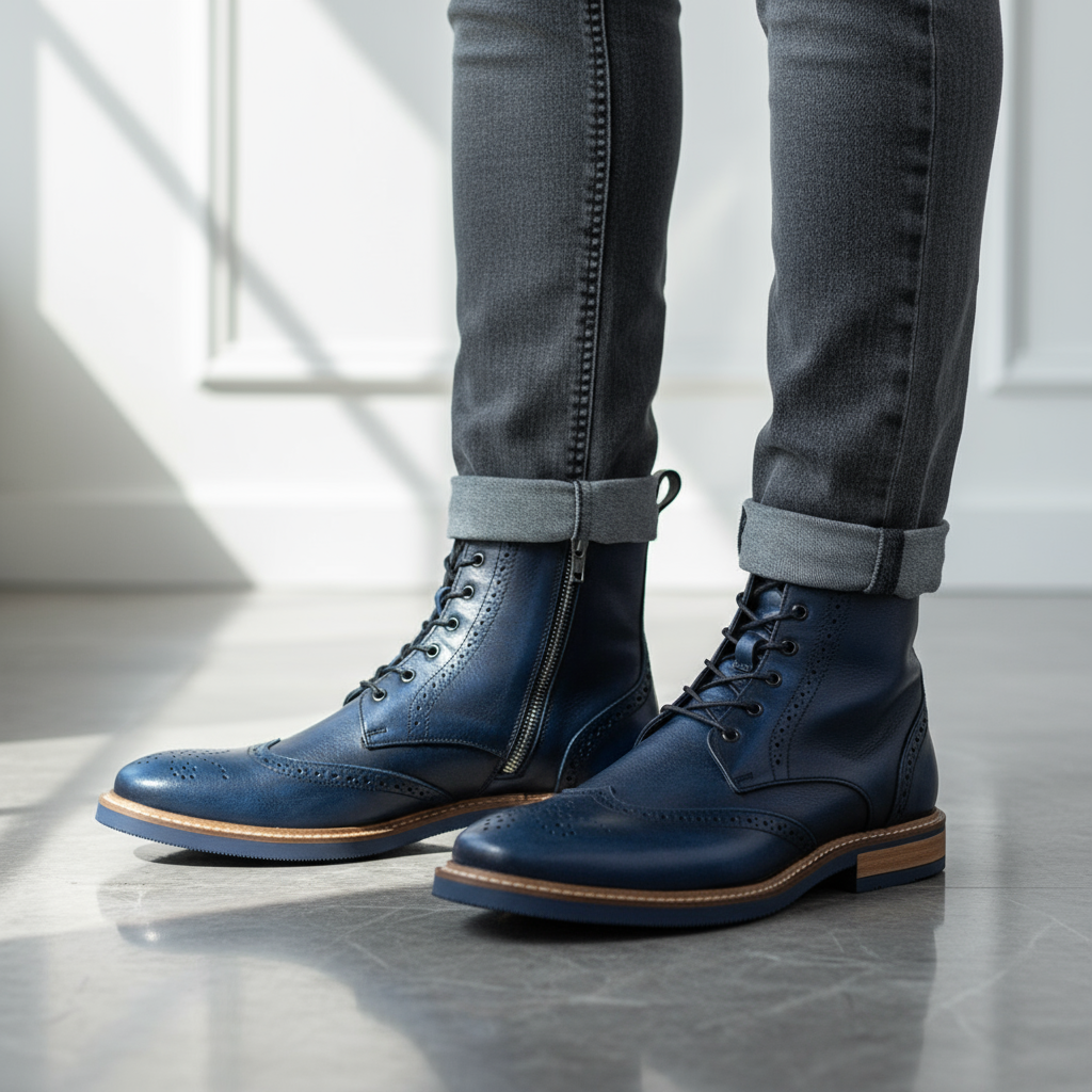 Botín Brogue Azul