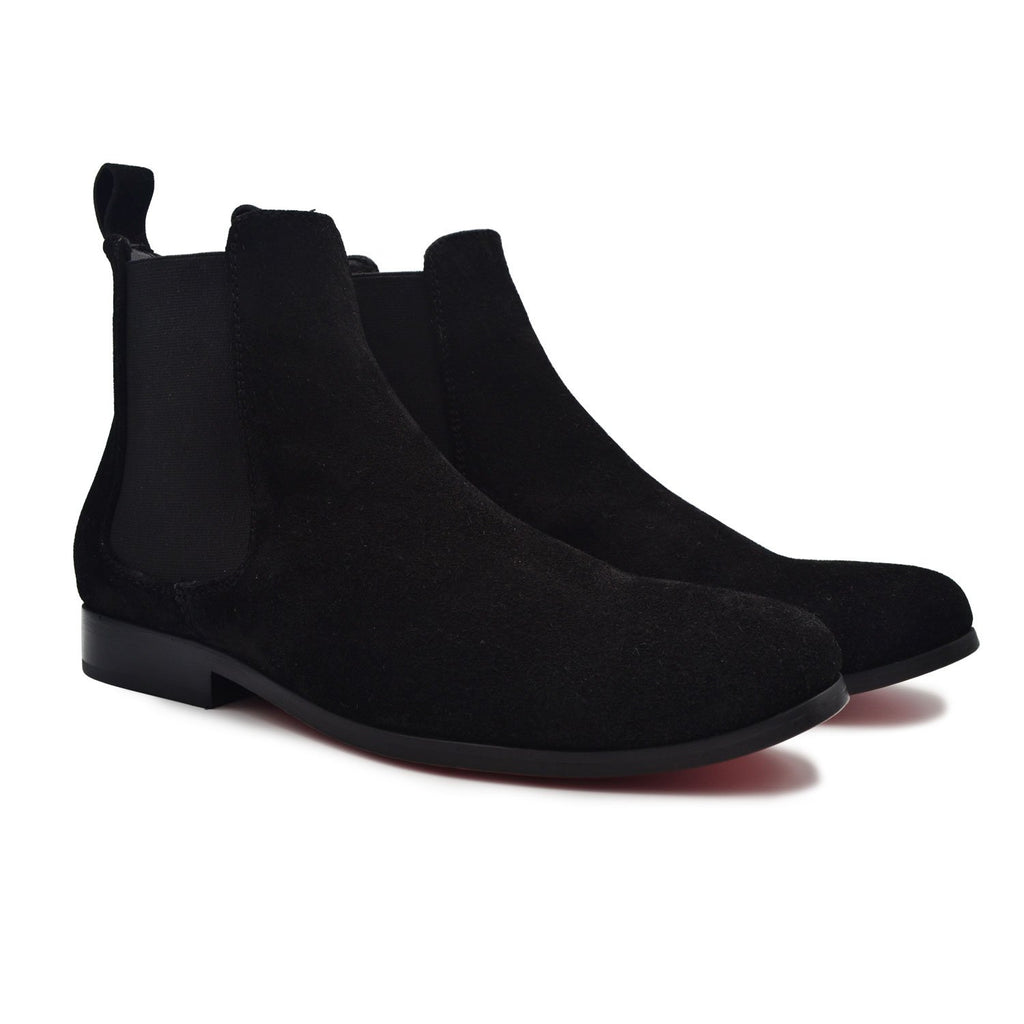 Botín Chelsea Boots Piel Gamuza Color Negro