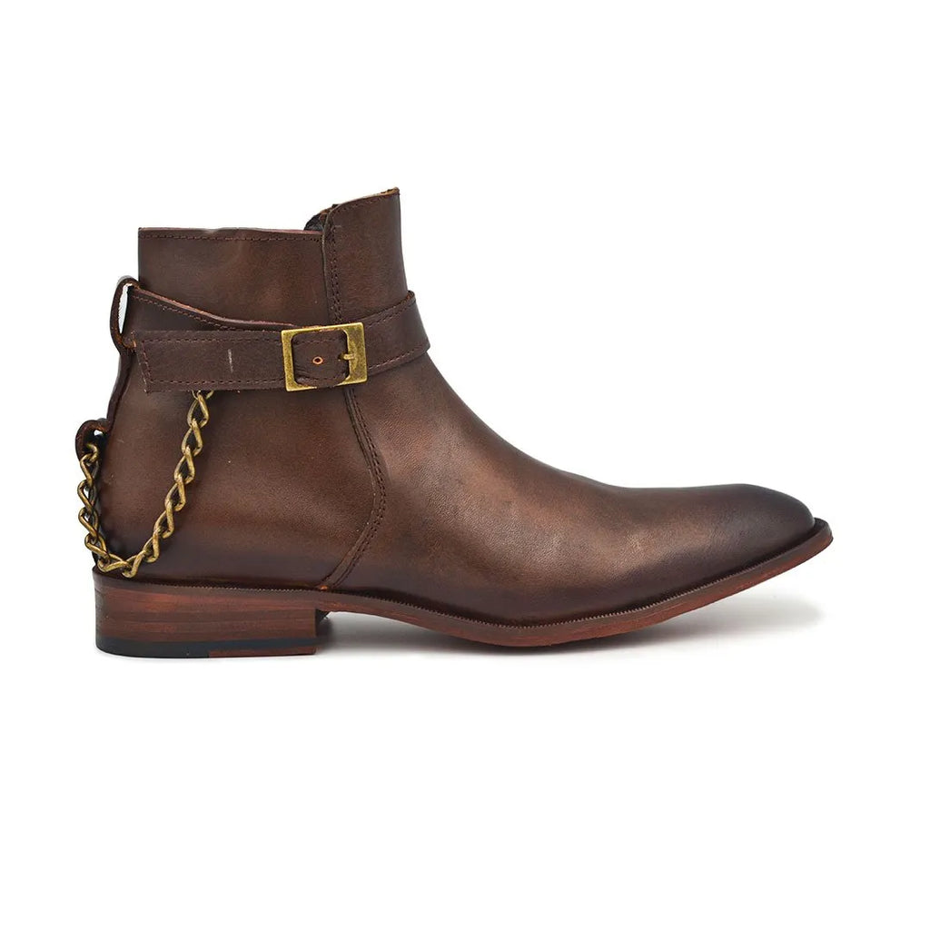 Botín Chelsea Hombre con Cierre Interno y Suela de Cuero DH