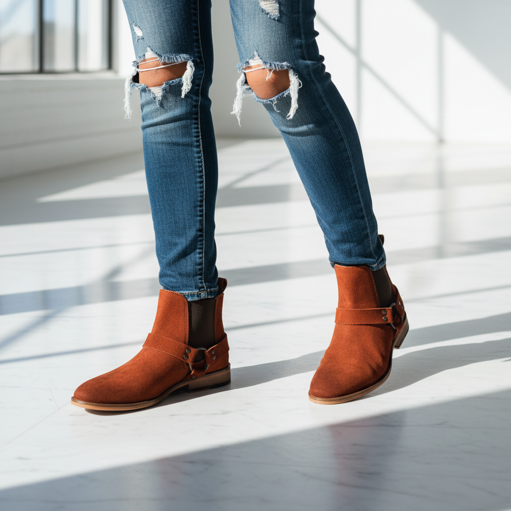 Chelsea Arnés Gamuza Terracota