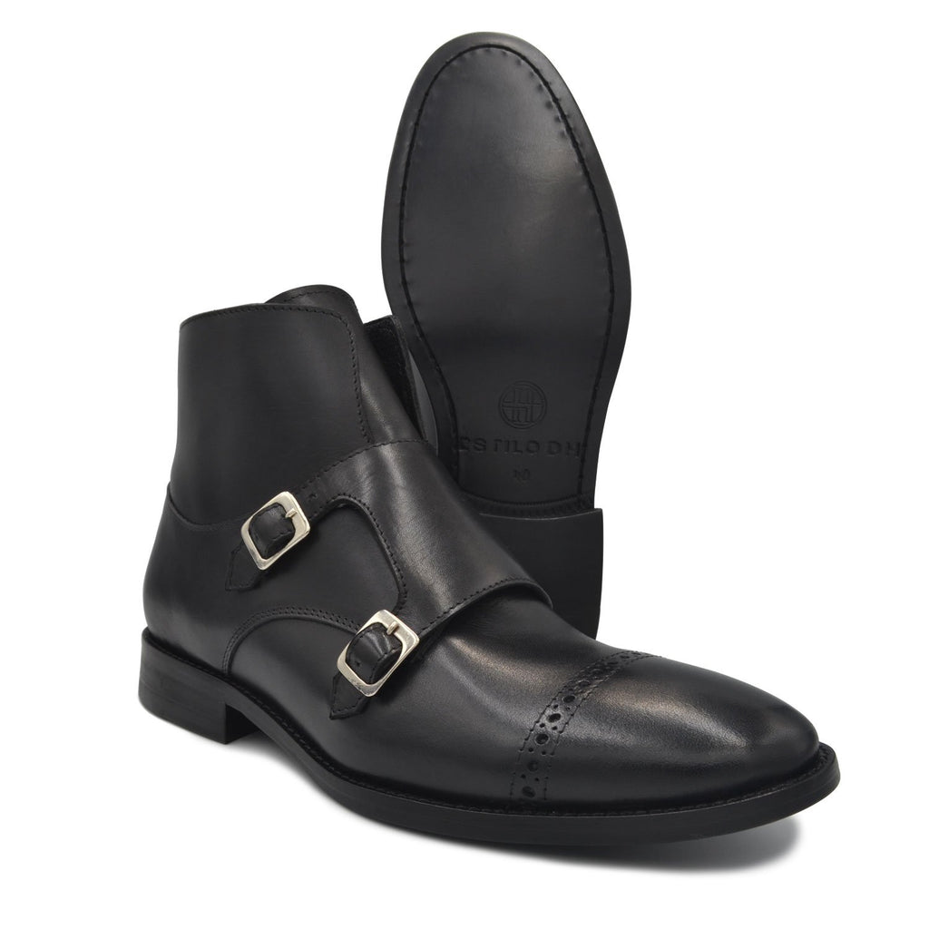 Botín Double Monkstrap Negro