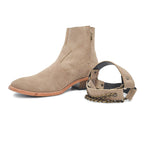 Botines de hombre de tacón cubano realizados en piel con cierre lateral de cremallera. Botines fabricados en México marca estilo dh