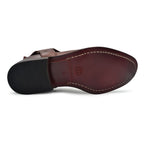 Bota Chelsea Café En Piel Para Hombre Con Arnés