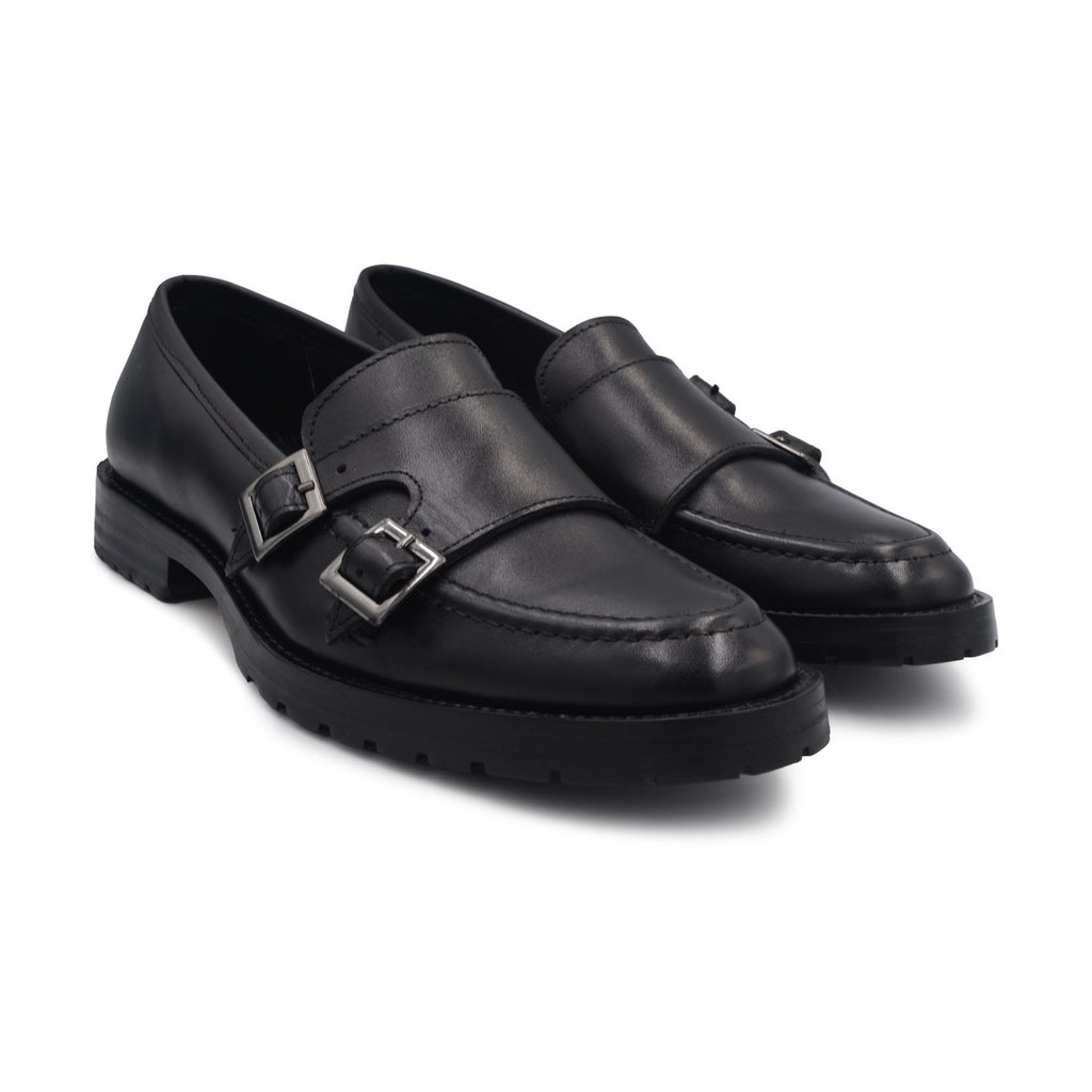 Mocasín Doble Hebilla Negro