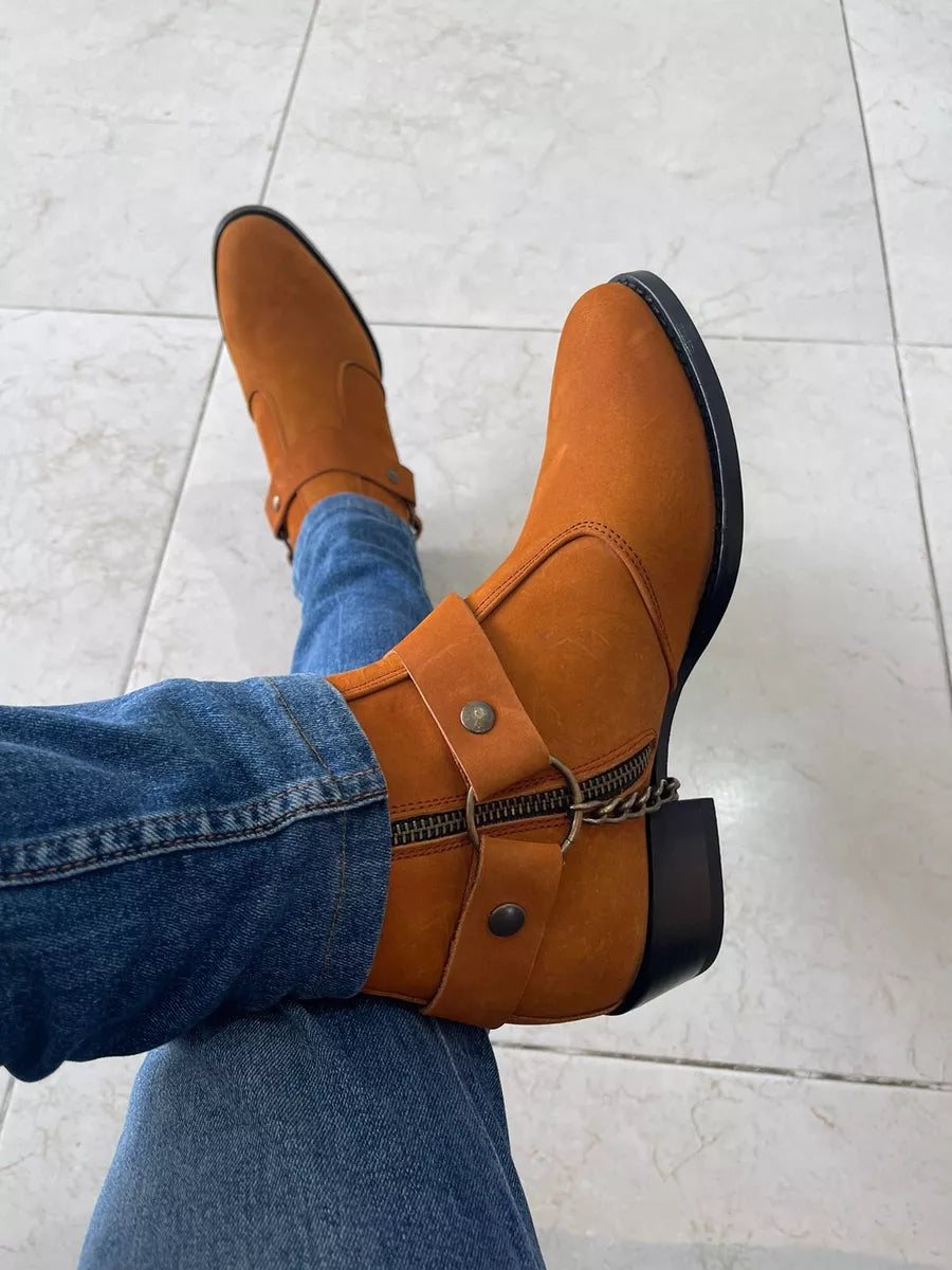 Botines Vaqueros Para Hombre Nobuck Piel Calidad Premium Estilo DH