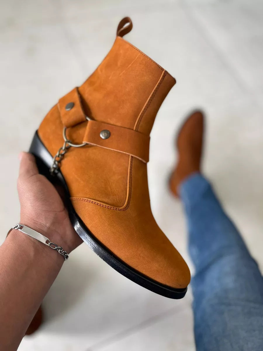 Botines Vaqueros Para Hombre Nobuck Piel Calidad Premium Estilo DH