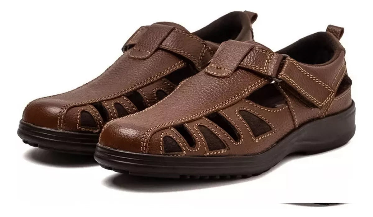 Sandalia Caballero Piel Confort Caramelo