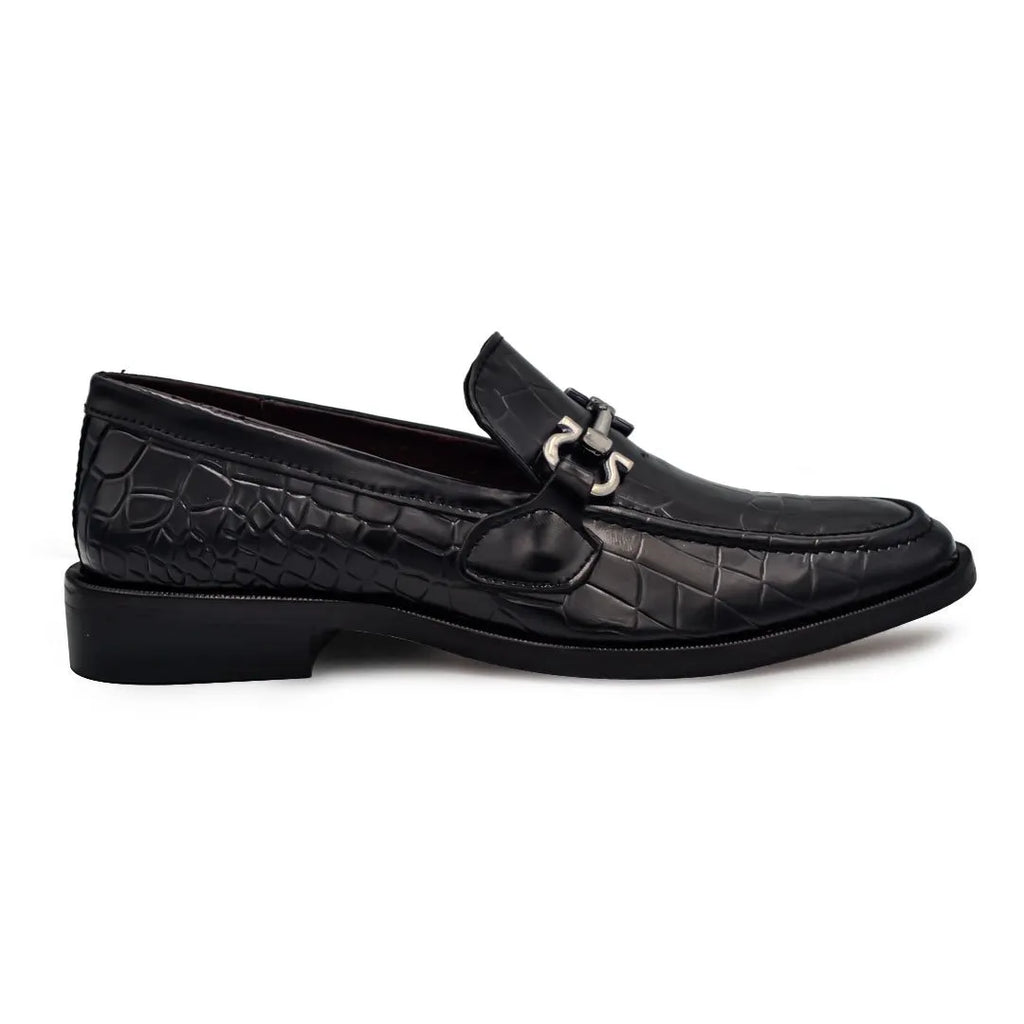 Mocasines Loafer Negro piel Grabada