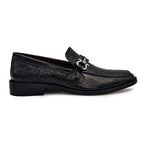 Mocasines Loafer Negro piel Grabada