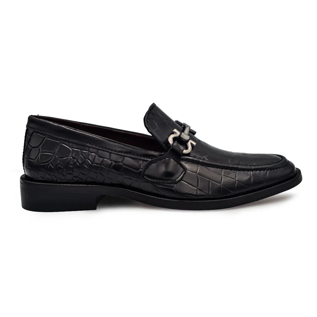 Mocasines Loafer Negro piel Grabada