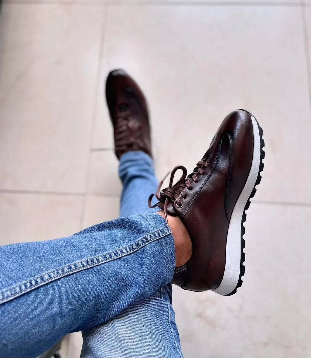 Sneakers Café piel genuina