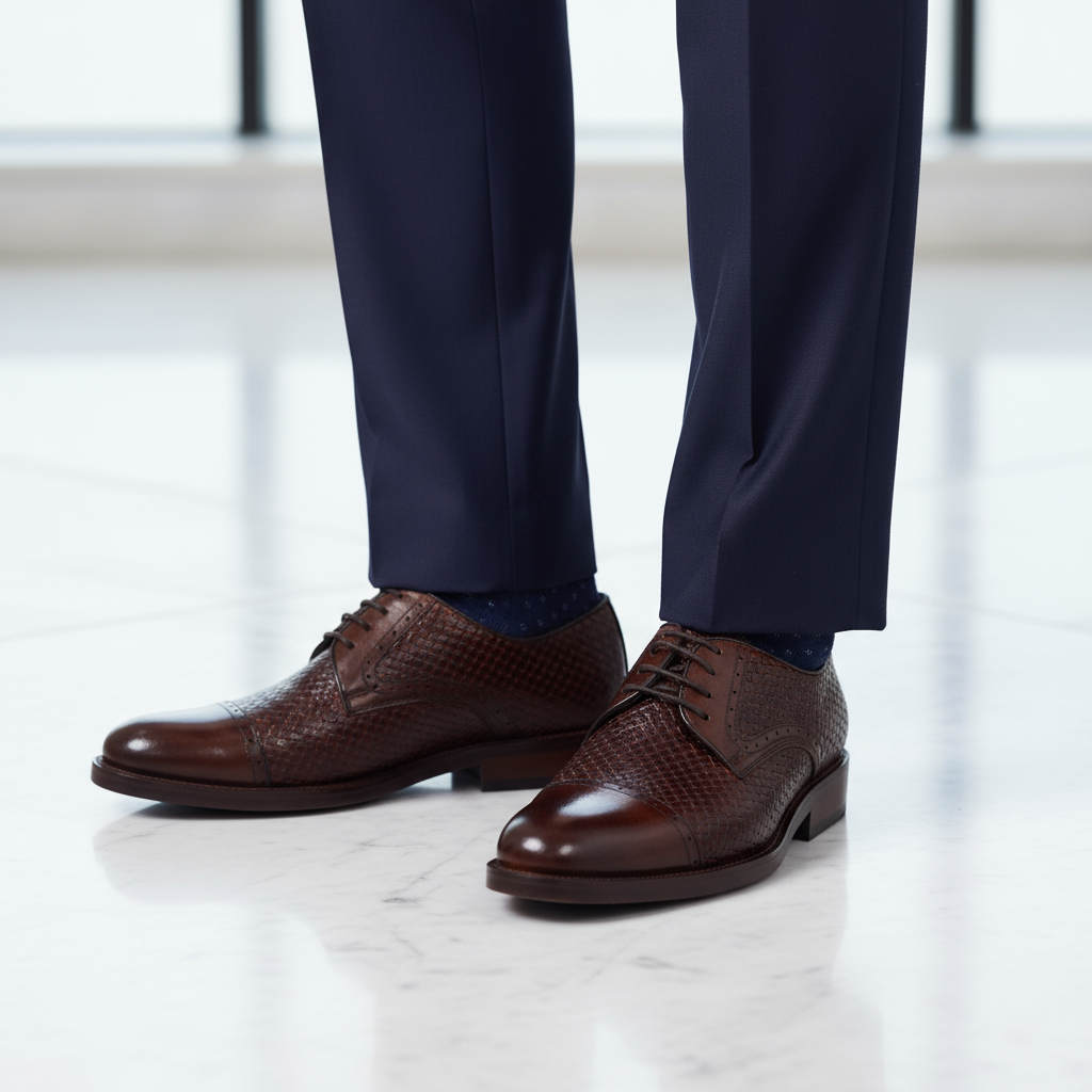 Zapato Brogue Trenzado Café
