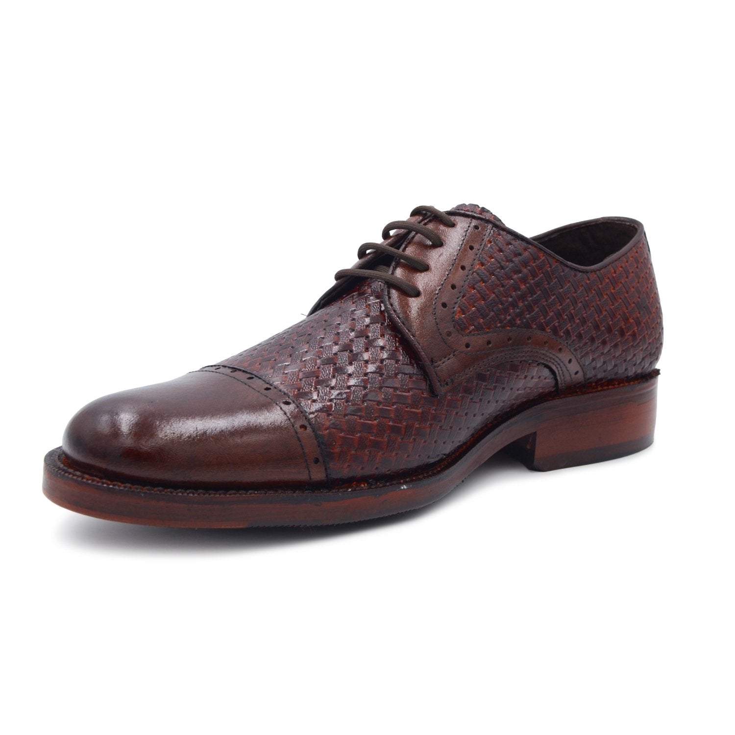 Zapato Brogue Trenzado Café