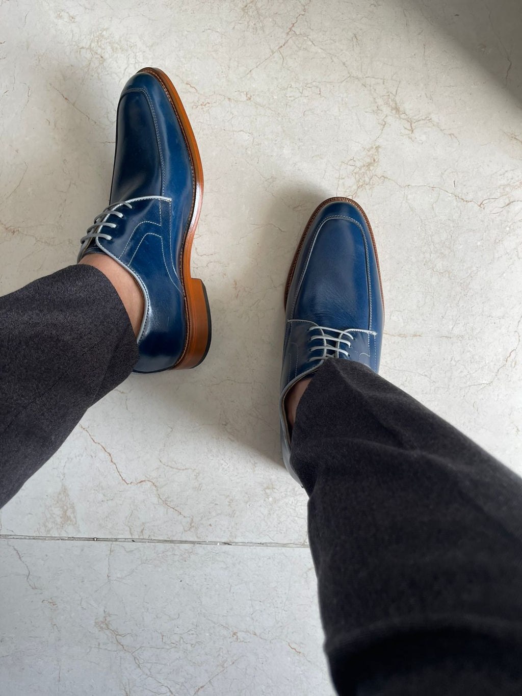 Zapato De Vestir Derby Azul