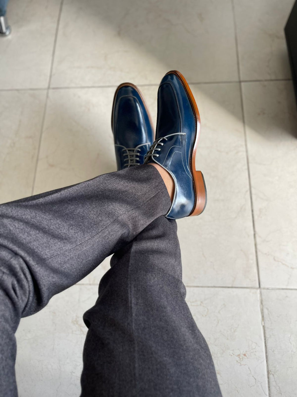 Zapato De Vestir Derby Azul