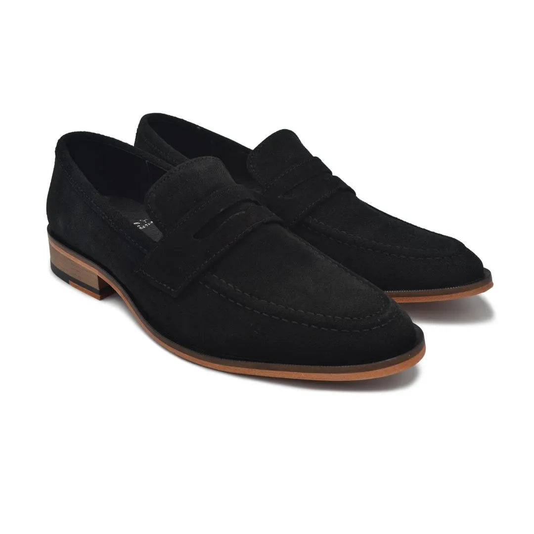 Zapato Mocasines Negros gamuza de vestir para hombre marca Estilo DH
