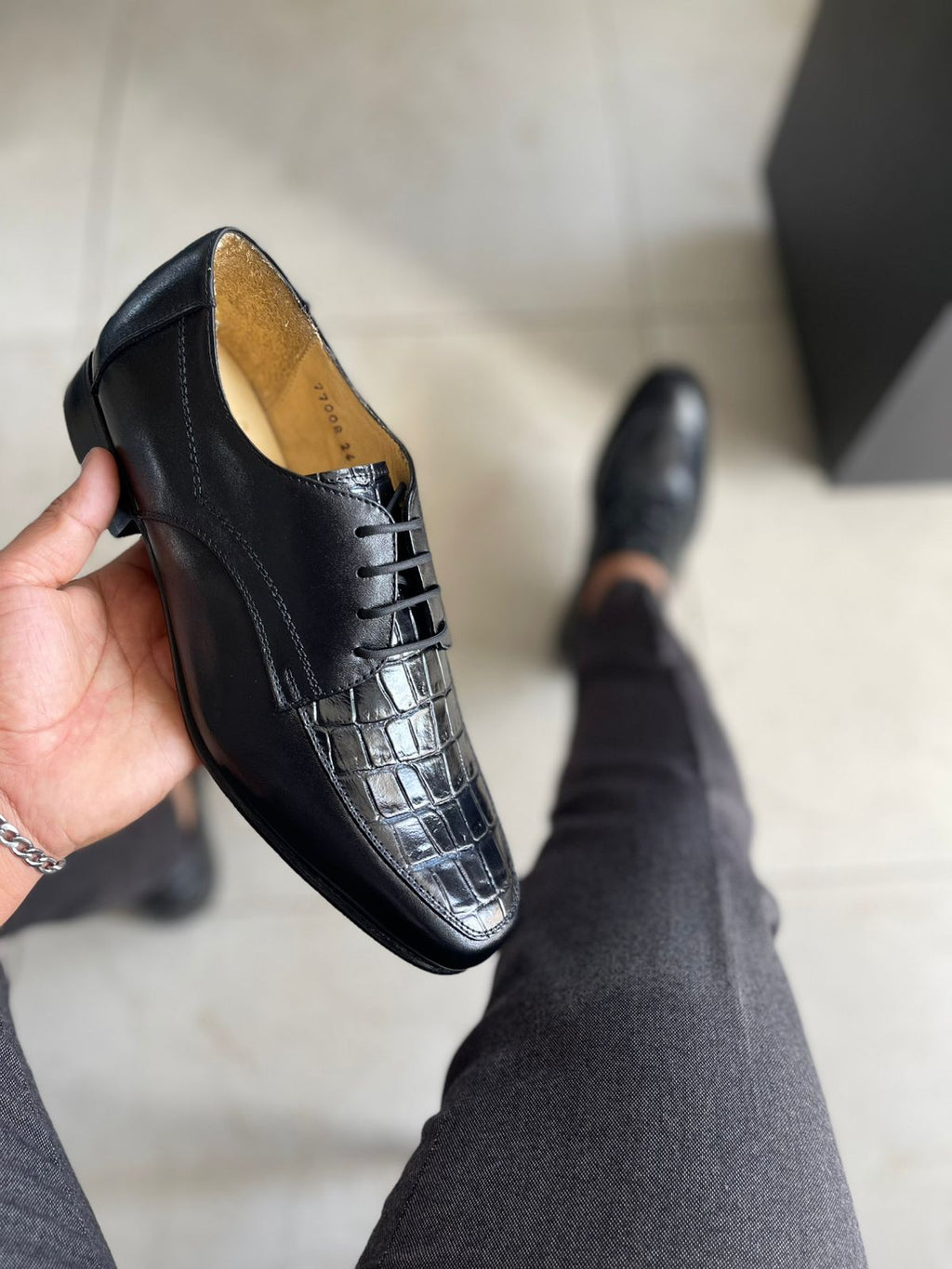 Zapato De Vestir Derby Elegante Negro