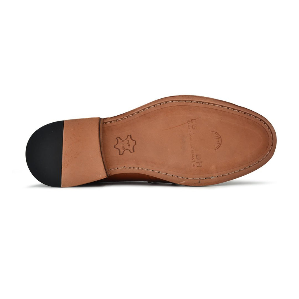 Zapato de vestir estilo bostoniano clásico en color miel