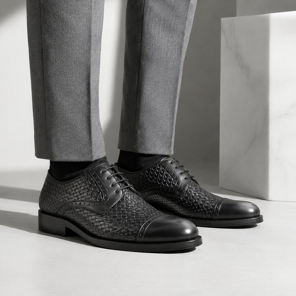 Zapato Brogue Trenzado Negro