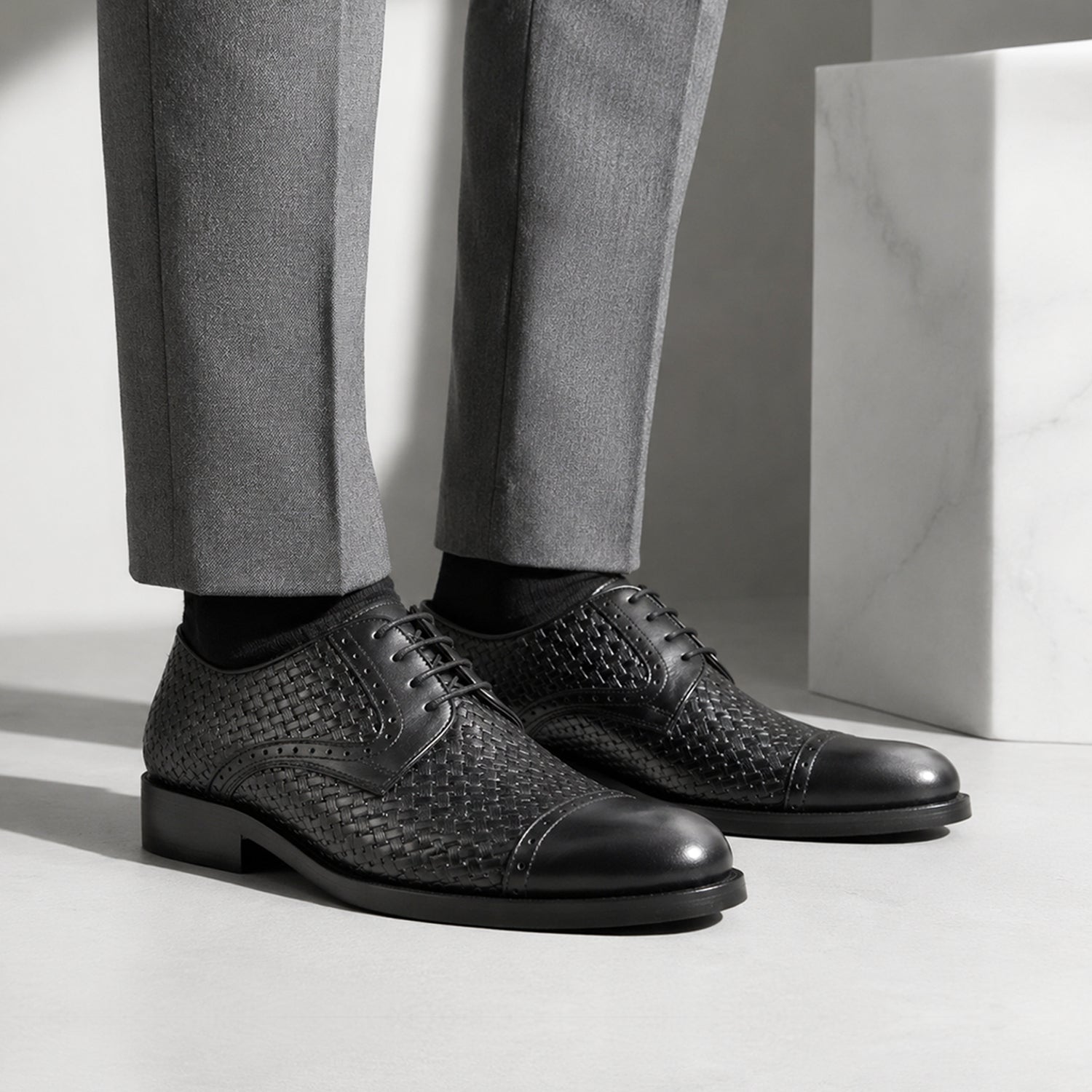 Zapato Brogue Trenzado Negro