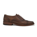 Zapatos Derby liso en piel color café