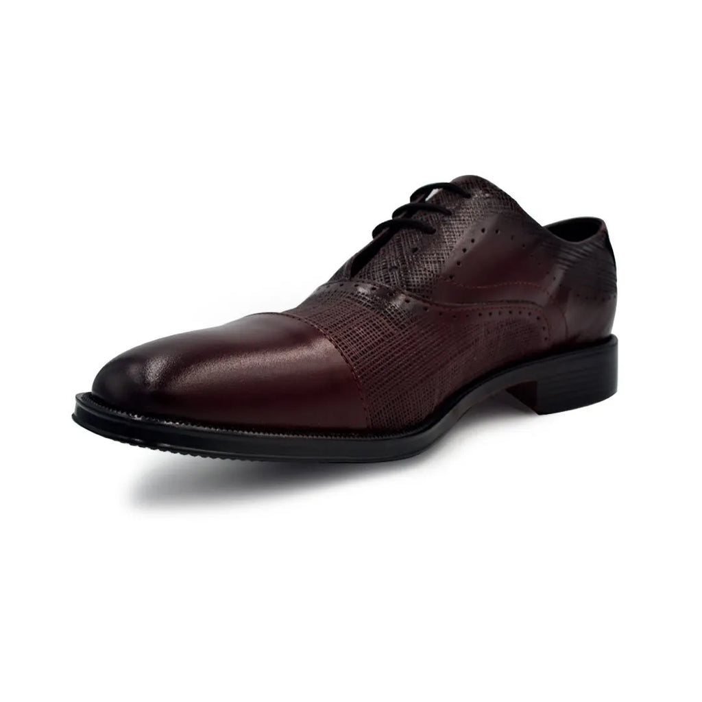 Zapatos Oxford Hombre Color Vino lateral marca estilo dh