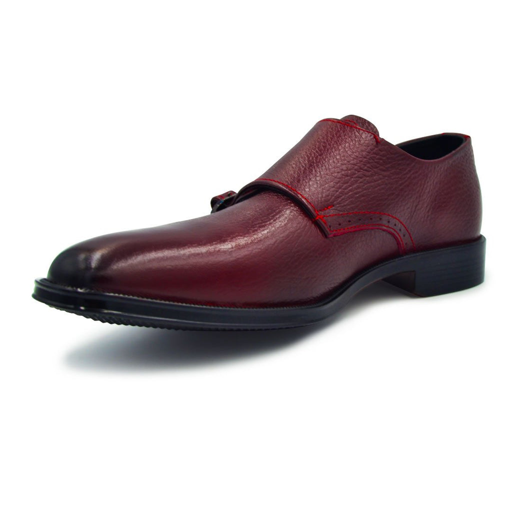 Zapatos doble hebilla color vino Hombre