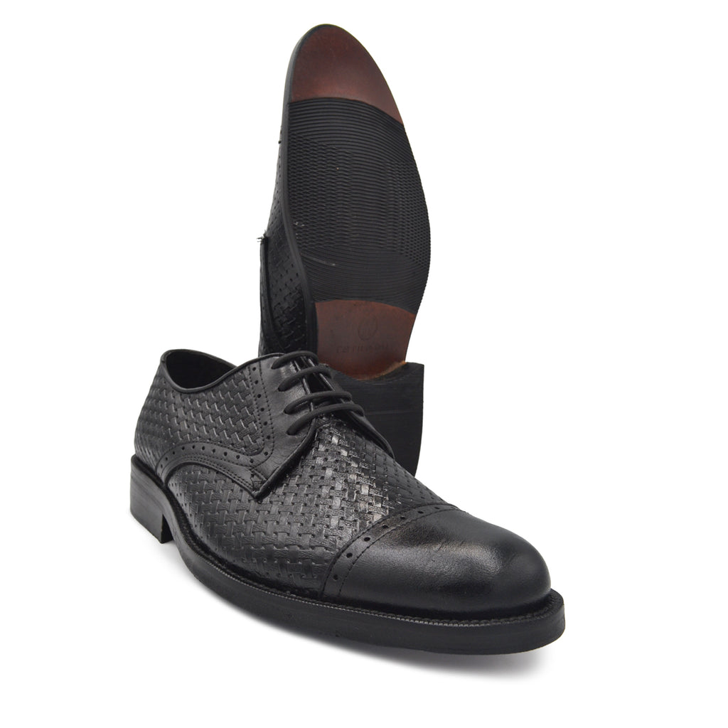 Zapato Brogue Trenzado Negro